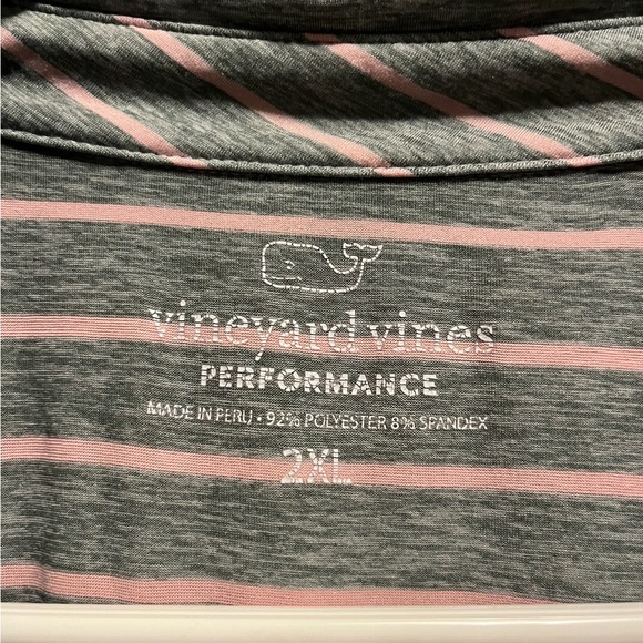 Vineyard Vines Performance Polo
Light Pink/Grey Striped Shirt Men's
Size 2XL - Picture 3 of 5